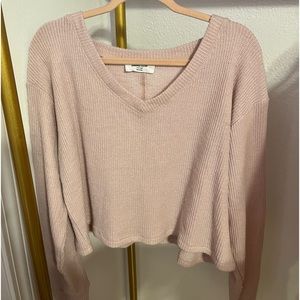 Cropped pink sweater